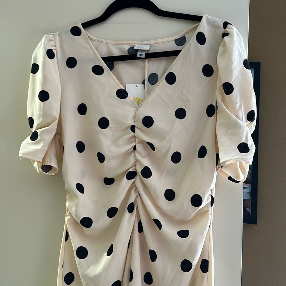 High- low polka dot dress